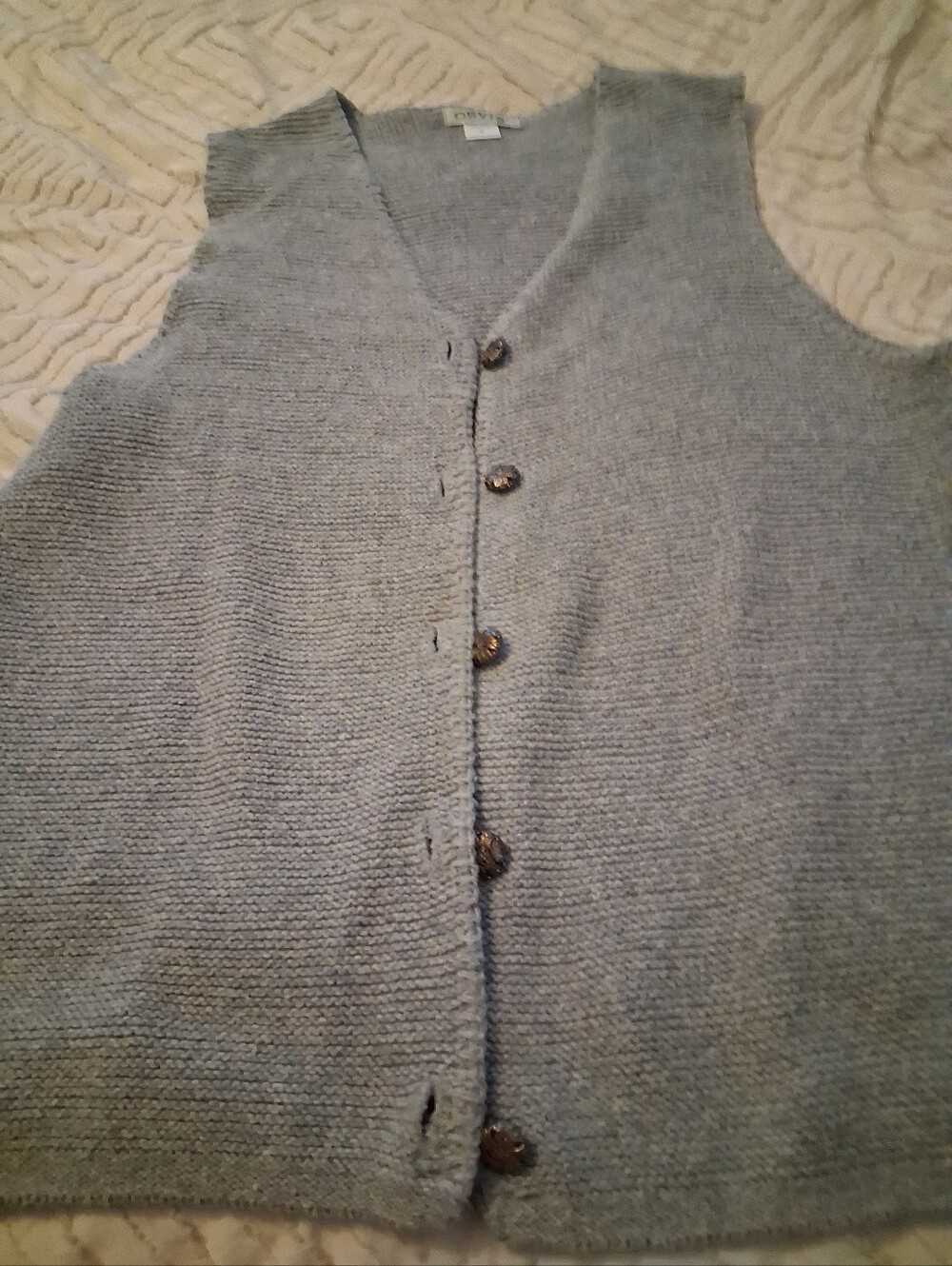 Orvis Light Blue Knit Button-Front Vest